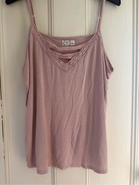 Maurices Dusty Rose Lace-Trim Spaghetti Strap Cami
